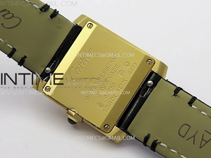 Tank Francaise Ladies 21.2mm YG 8848F 1:1 Best Edition Silver Dial on Black Leather Strap Ronda Quartz V2
